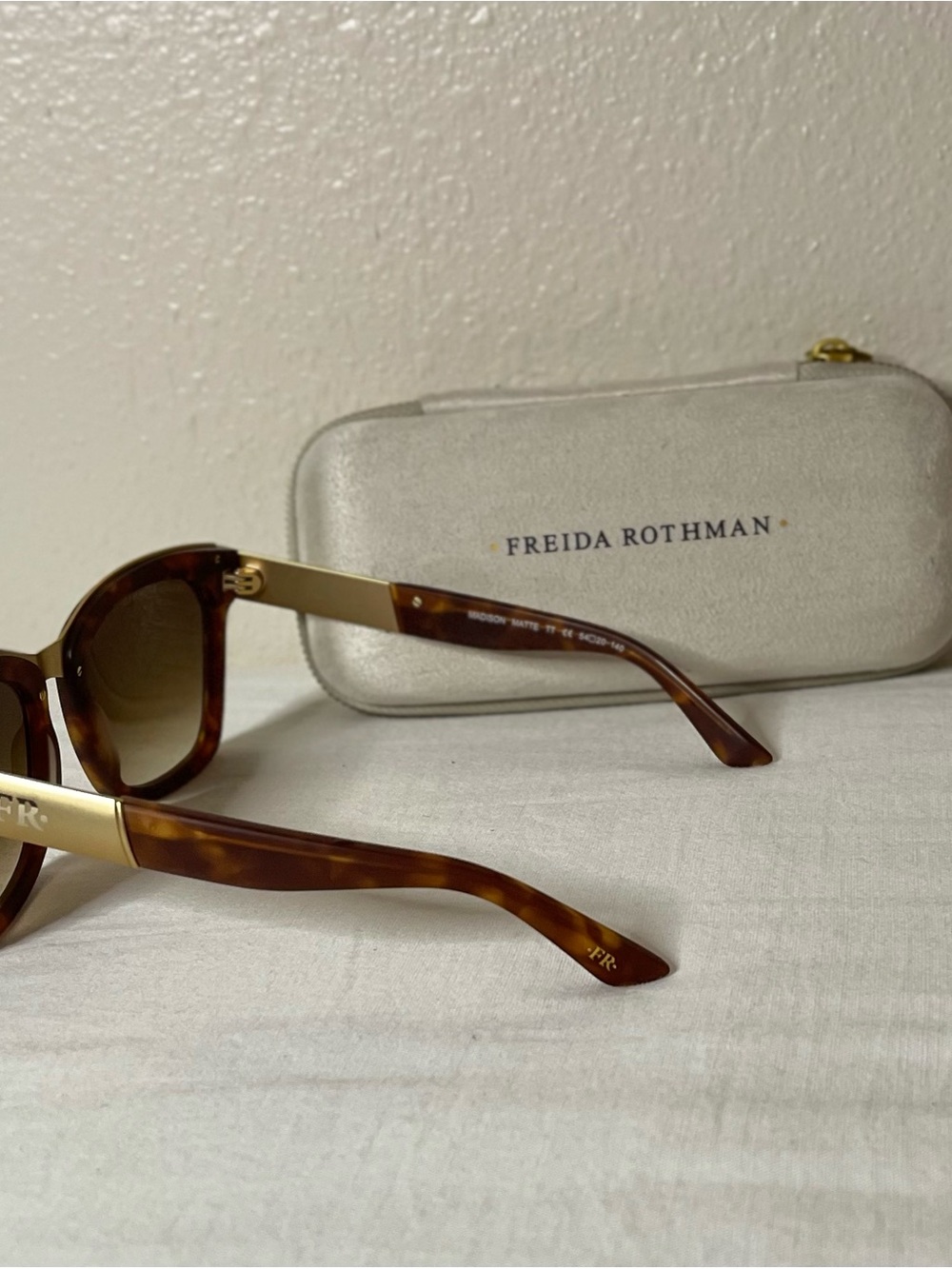 Freida Rothman Women's MadisonTortoise Sunglasses with Gold Bridge - Picture 12 of 13